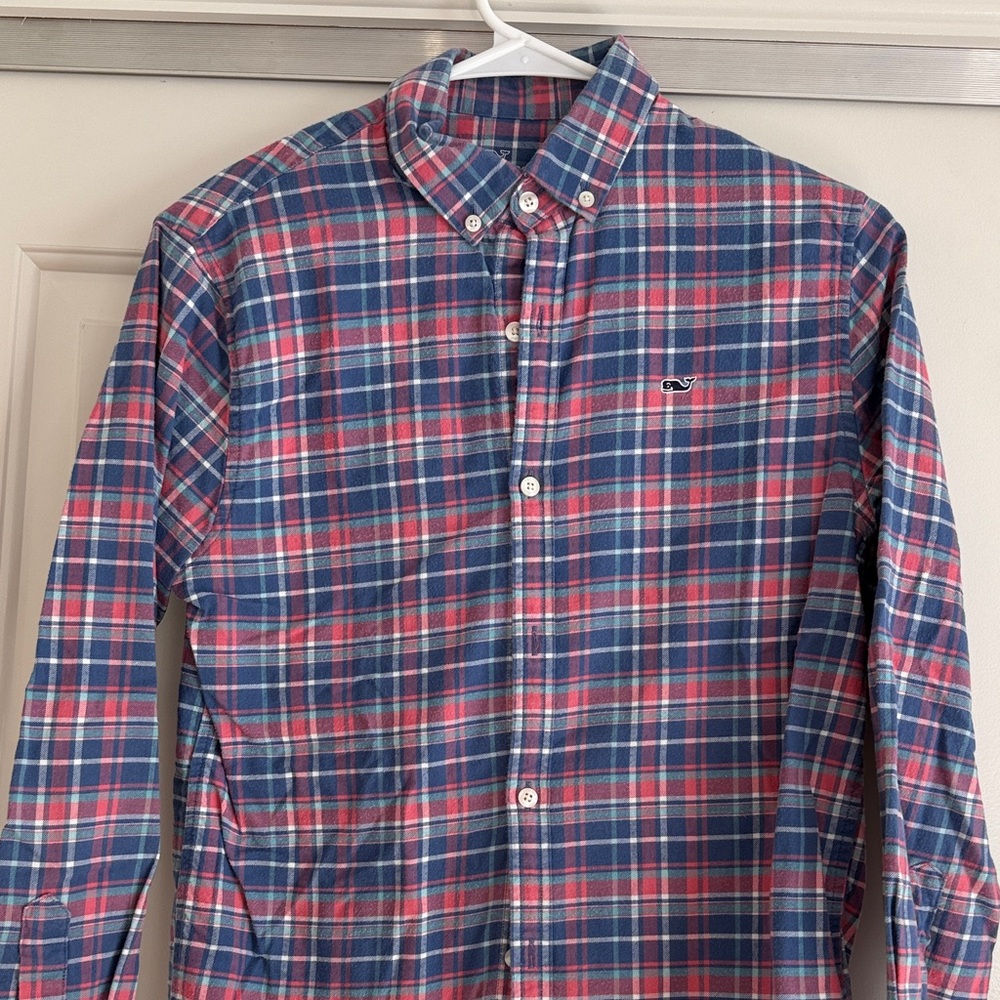 Vineyard Vines Kids Plaid Button-Down Shirt - pink and Blue